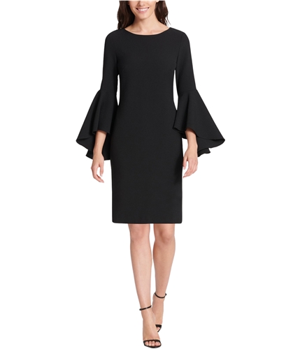 Jessica Howard Womens Flutter Sleeve Sheath Dress black 8