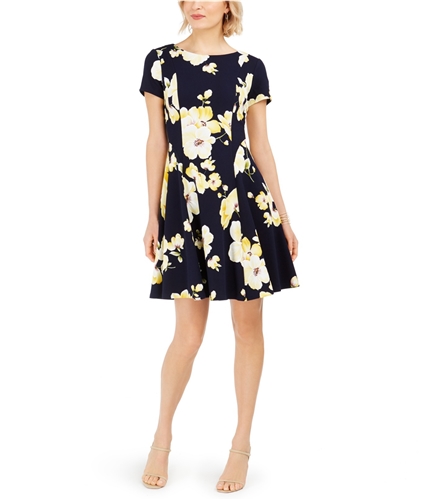 Jessica Howard Womens Floral A-line Dress navy 6P