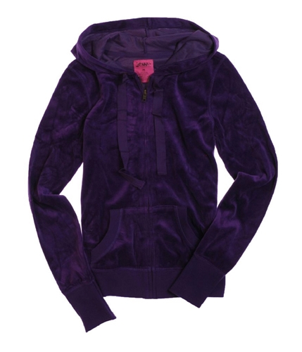 Jenni Womens By Fer Moore Velore Full Zip Hoodie Sweatshirt purpleblaze M