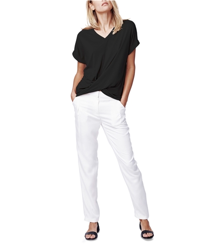 b New York Womens High Low Basic T-Shirt black XL