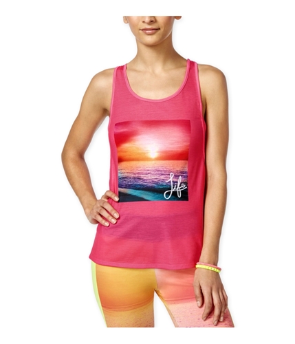 energie Womens Tory Layered-Look Racerback Tank Top candypinkbeach XS