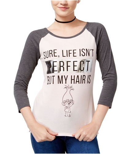 Dreamworks Womens Life Isn't Perfect Graphic T-Shirt pinkhtrcharcoal XS