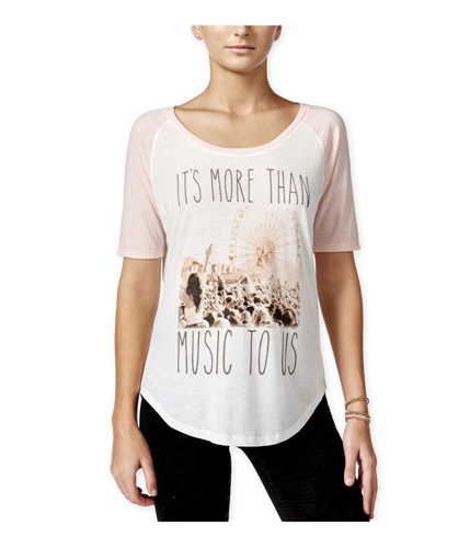 Hybrid Womens More Than Music Graphic T-Shirt ivorycoral XS