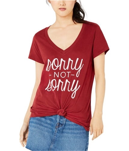 Love Tribe Womens Sorry Not Sorry Graphic T-Shirt burgundy S