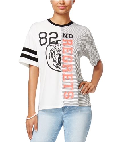 Love Tribe Womens No Regrets Graphic T-Shirt whiteblack S