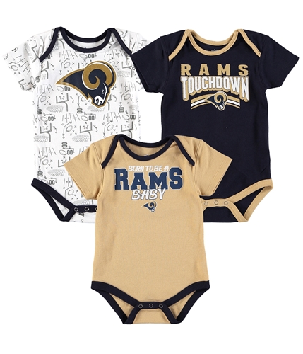 NFL Team Apparel Boys Rams Baby 3-Piece Bodysuit whtnvygld 12 mos