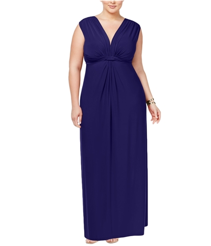 Love Squared Womens Knotted Maxi Dress nvy 1X