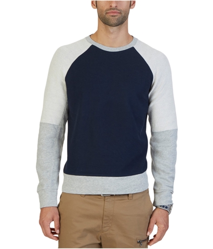 Nautica Mens Slim Fit Colorblocked Sweatshirt greyhtr M