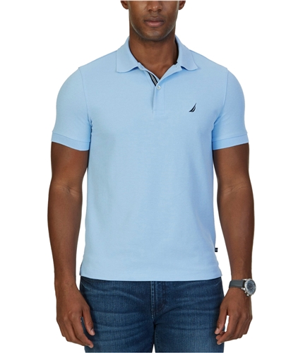 Nautica Mens Performance Rugby Polo Shirt noonblue S