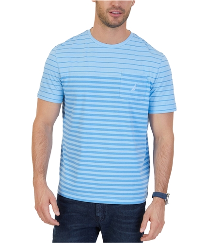 Nautica Mens Striped Basic T-Shirt lighthaze S