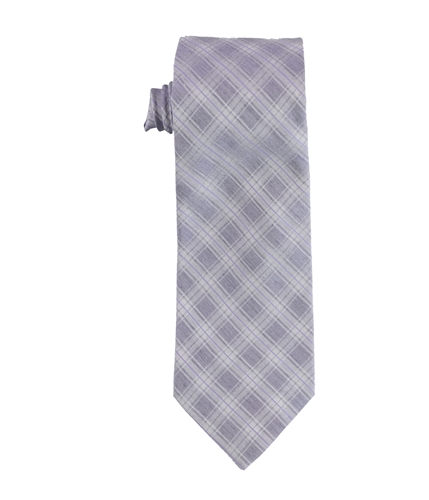Calvin Klein Mens Frosted Plaid Self-tied Necktie 445 One Size