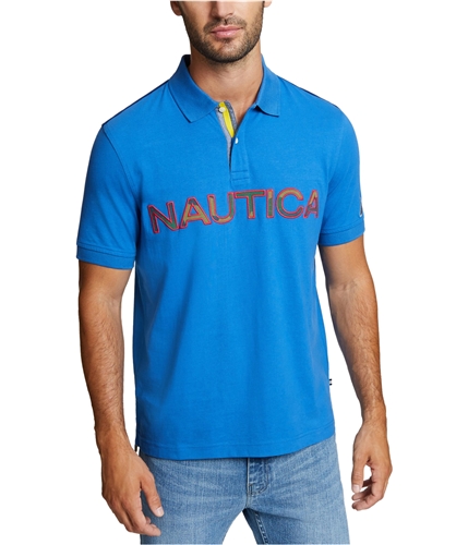 Nautica Mens Kauai Rugby Polo Shirt navy M