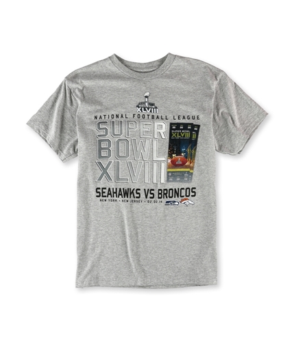NFL Team Apparel Mens Super Bowl XLVIII Graphic T-Shirt steel S
