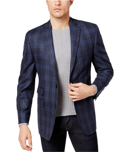 Michael Kors Mens Classic-Fit Two Button Blazer Jacket blue 38