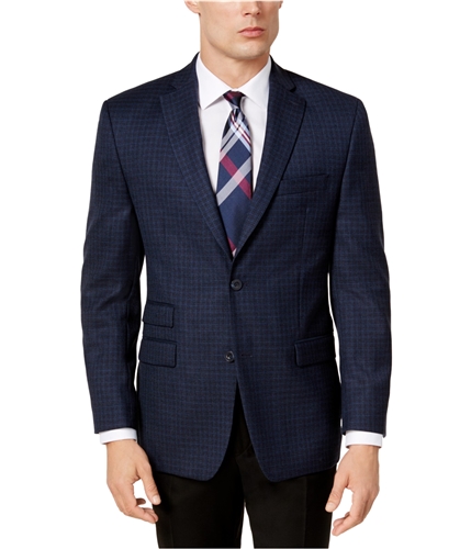 Michael Kors Mens Classic-Fit Two Button Blazer Jacket blue 40