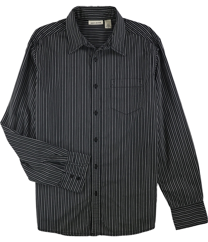 DKNY Mens V Button Up Shirt black M