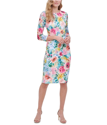 Kensie Womens Floral Shift Dress multicolor 2