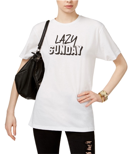 Kid Dangerous Womens Lazy Sunday Graphic T-Shirt white S