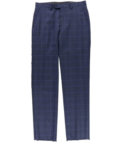 Michael Kors Mens Double Windowpane Dress Pants Slacks blue 31x34