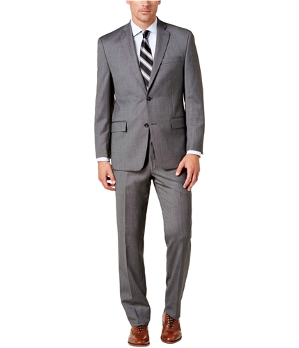 Michael Kors Mens Birdseye Two Button Formal Suit silvergray 42/Unfinished