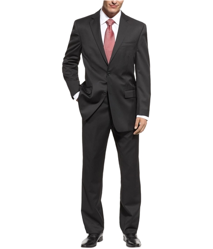 Michael Kors Mens Solid Black Two Button Formal Suit blk 40/Unfinished