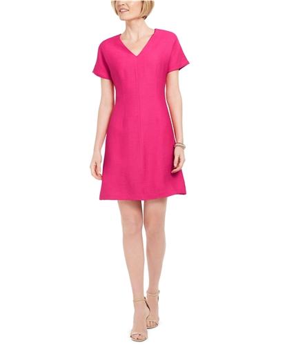 N Natori Womens Textured Fit & Flare Dress pink 16