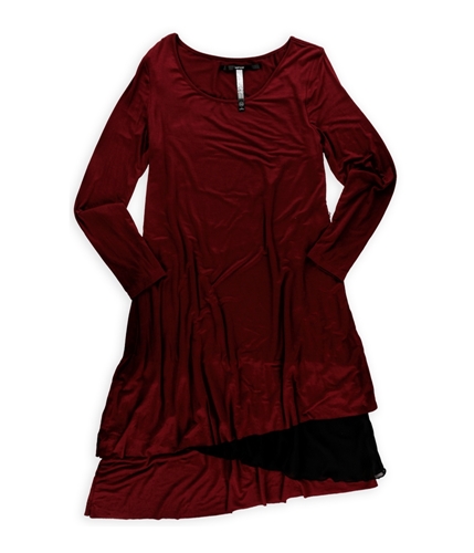 Kensie Womens Colorblock Tiered Asymmetrical Shift Dress beetcombo XL