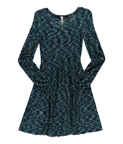Kensie Womens Sweater A-line Dress tealcombo XS