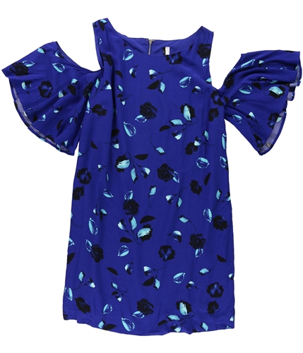 Kensie Womens Floating Petals Shift Dress darksapphire XL