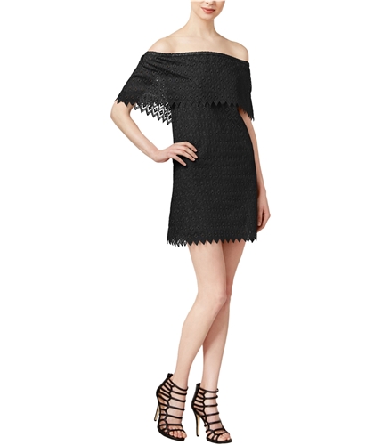 Kensie Womens Eyelet Shift Dress blk L