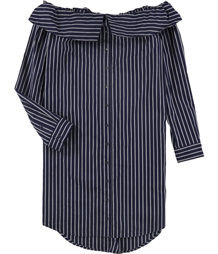 Kensie Womens Striped Mini Dress navy M