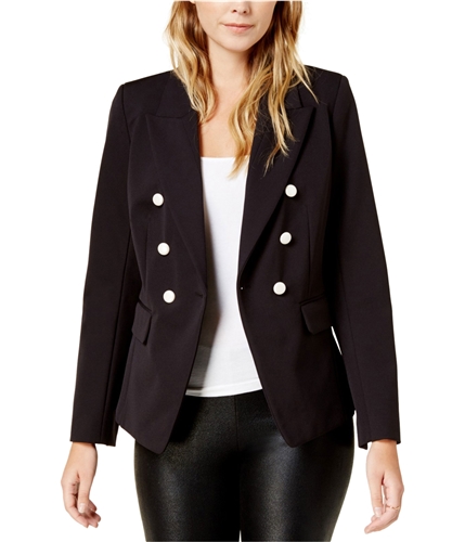 Kensie Womens Double-Breasted One Button Blazer Jacket blk XS