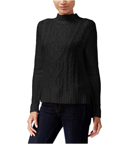 Kensie Womens Cable Knit Sweater blk S