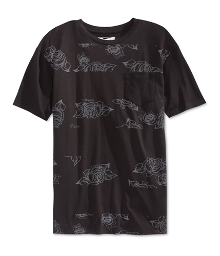 Retrofit Mens Floral Stripe Graphic T-Shirt blk S