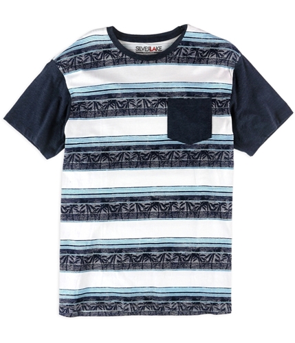 Silver Lake Mens Tropical Stripe Graphic T-Shirt navyblazer S