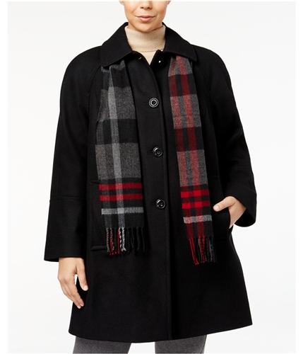 London Fog Womens Plus Size Walker Coat black 1X
