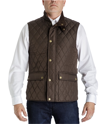 London Fog Mens Diamond Quilted Vest brown S