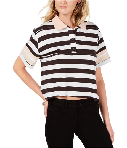 Rules of Etiquette Womens Boxy Striped Polo Shirt vntgblkwht S