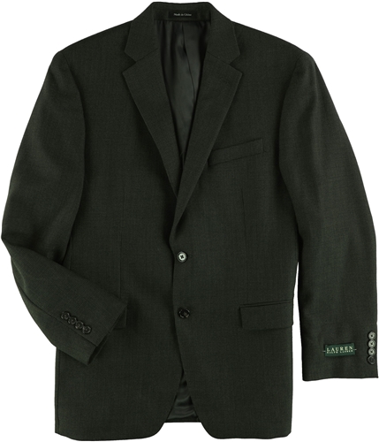 Ralph Lauren Mens Mini-Grid Two Button Blazer Jacket olive 42