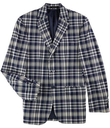 Ralph Lauren Mens Madras Two Button Blazer Jacket navycream 36