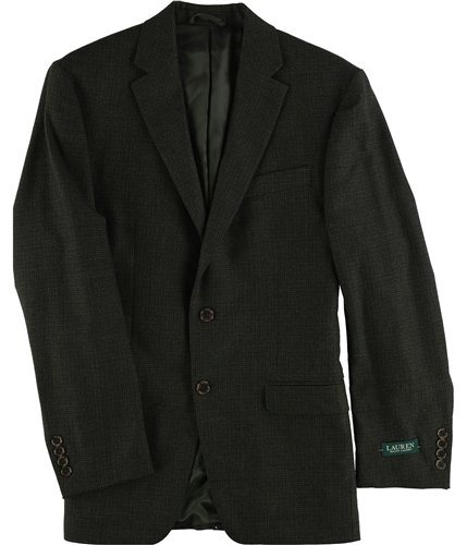 Ralph Lauren Mens Herringbone Two Button Blazer Jacket brownblue 38