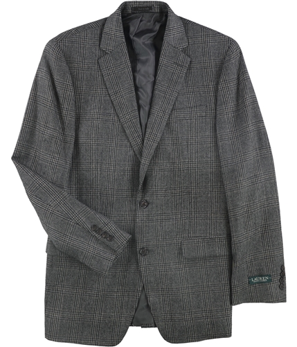 Ralph Lauren Mens Plaid Two Button Blazer Jacket gray 40