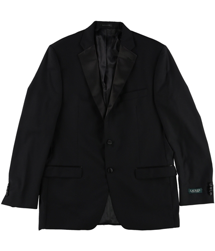 Ralph Lauren Mens Contrast Two Button Blazer Jacket black 38