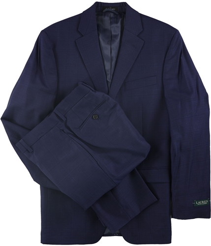 Ralph Lauren Mens Windowpane Two Button Formal Suit navy 37x31