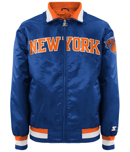 STARTER Mens New York Knicks Satin Varsity Jacket nyk L