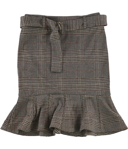 Calvin Klein Womens Belted Flared Pencil Skirt brown 4