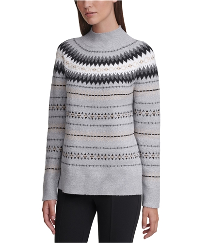 Calvin Klein Womens Mock-Neck Pullover Sweater gray XL