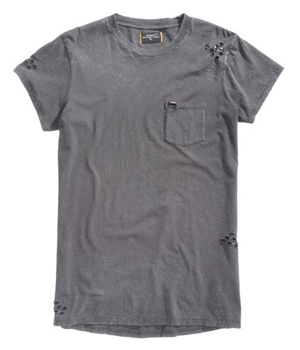 Superdry Mens Longline Destroyed Pocket Graphic T-Shirt carbonblk L