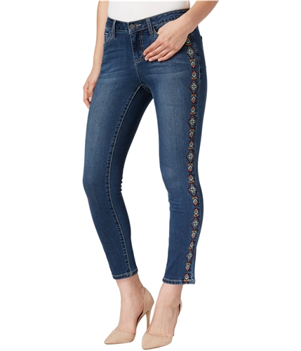 Earl Jean Womens Embroidered Skinny Fit Jeans dark 4x28