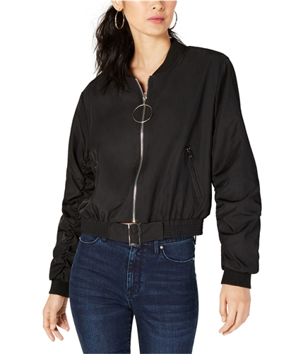 Sage The Label Womens Cropped Bomber Jacket black XS